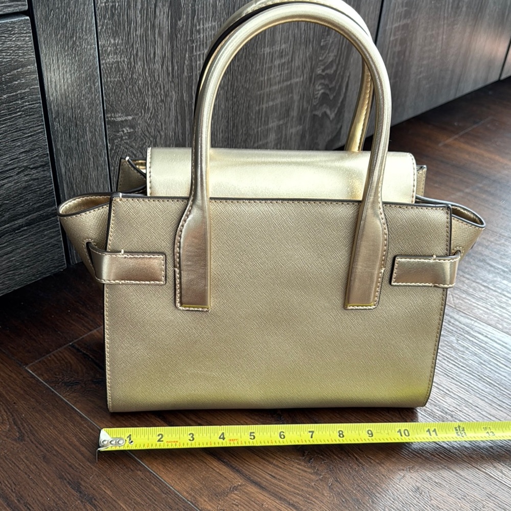 Michael Kors NWT Carmen Medium Metallic Satchel Bag.Coated Canvas/faux leather. - Picture 3 of 14